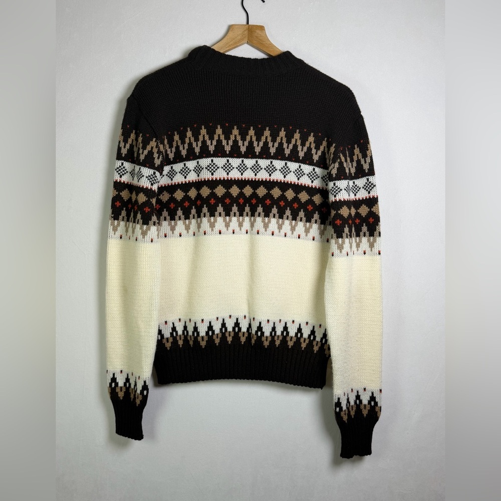 KP Knitwear Men’s Fair Isle Knit Sweater Cozy Heritage Nordic Size L Vintage - Picture 6 of 7